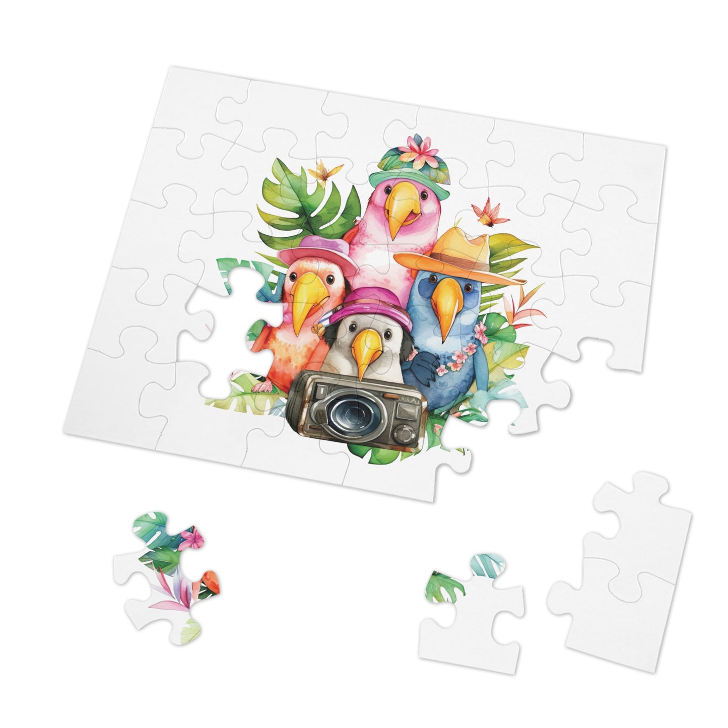 Jigsaw Puzzle, Parrots, Personalised/Non-Personalised (30, 110, 252, 500,1000-Piece)