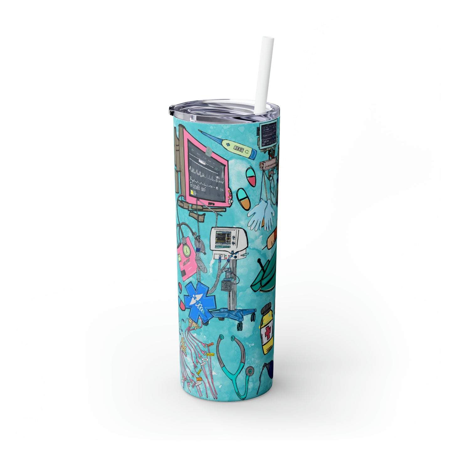 Skinny Tumbler with Straw, 20oz, Occupations, Trauma