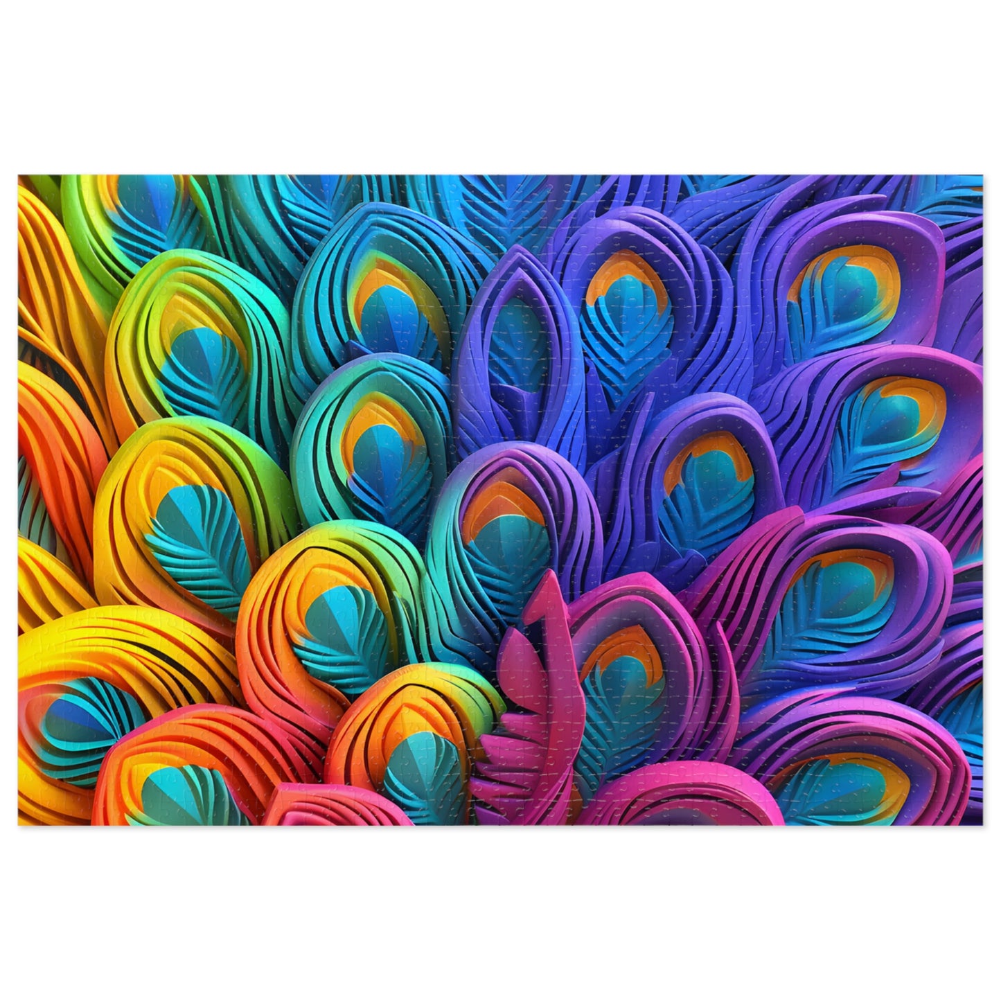 Puzzle, Peacock Feathers, Personalised/Non-Personalised (30, 110, 252, 500,1000-Piece) awd-574