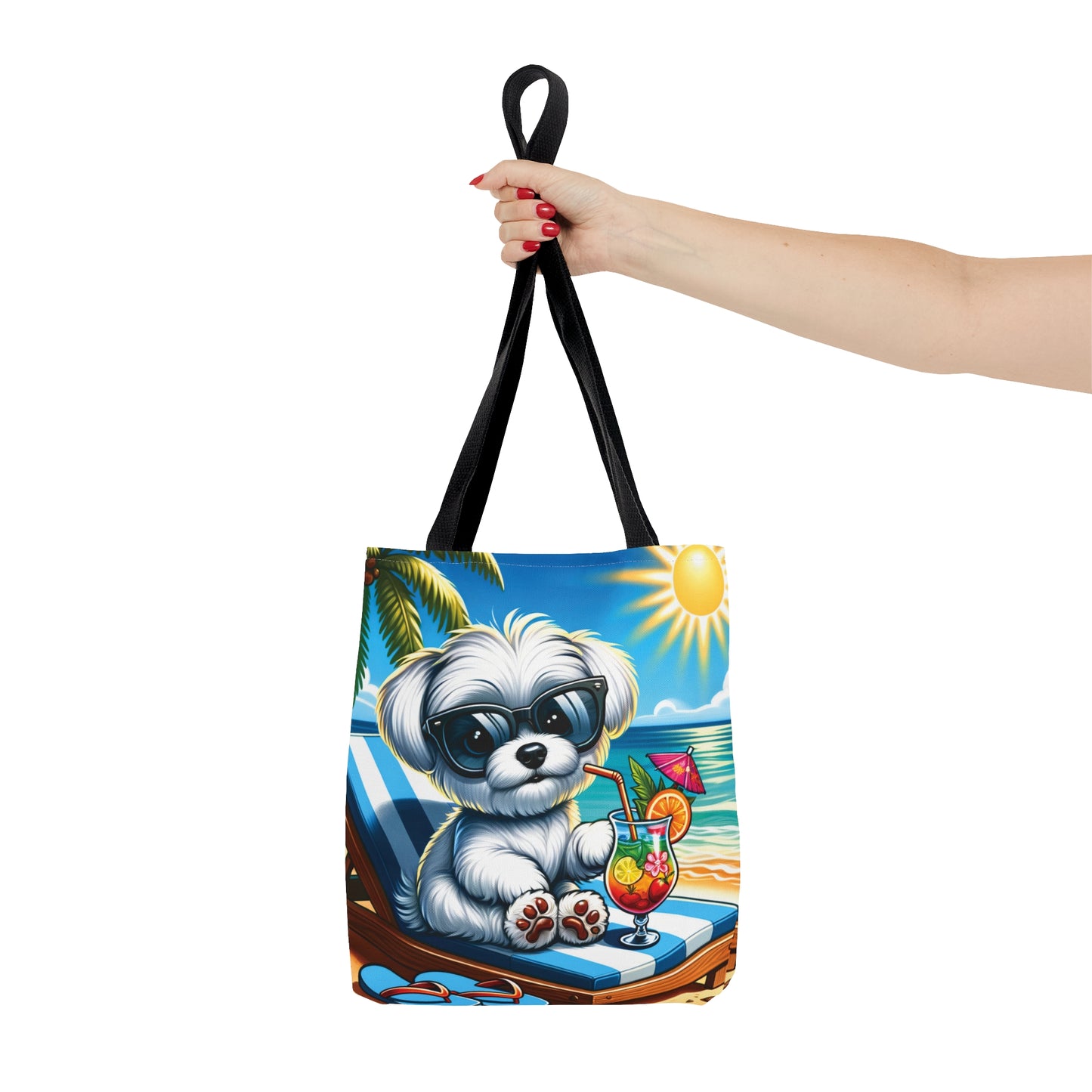 Tote Bag, Dog on Beach, Maltese, Tote bag, awd-1221