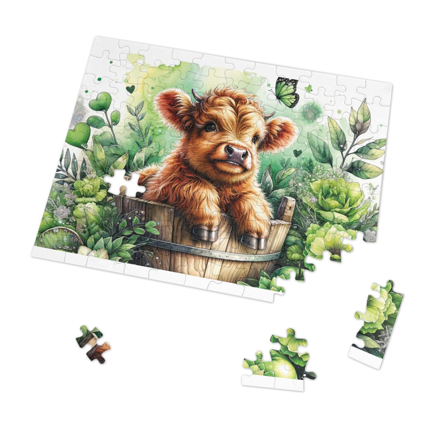 Jigsaw Puzzle, Highland Cow, Personalised/Non-Personalised (30, 110, 252, 500,1000-Piece)