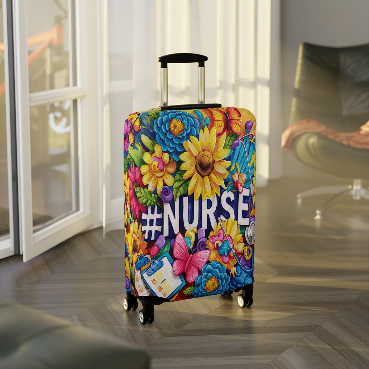 Luggage Cover, Floral, Nurse, awd-1728