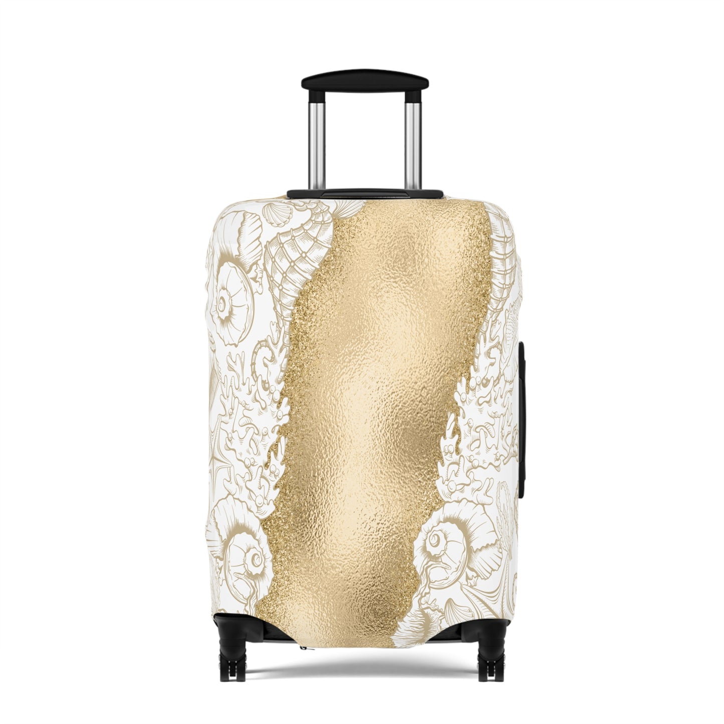 Luggage Cover, White and Gold Sea, awd-1729