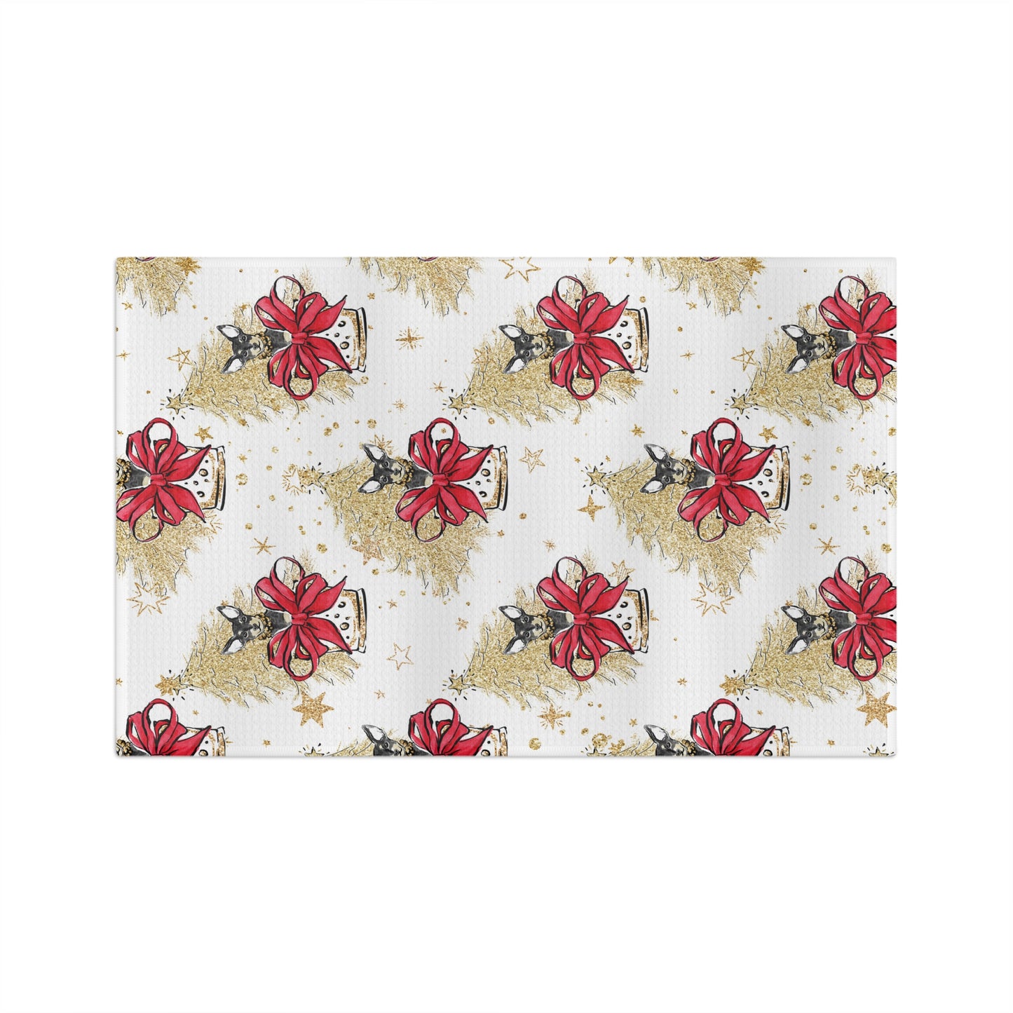 Microfiber Tea Towel Doggie Christmas