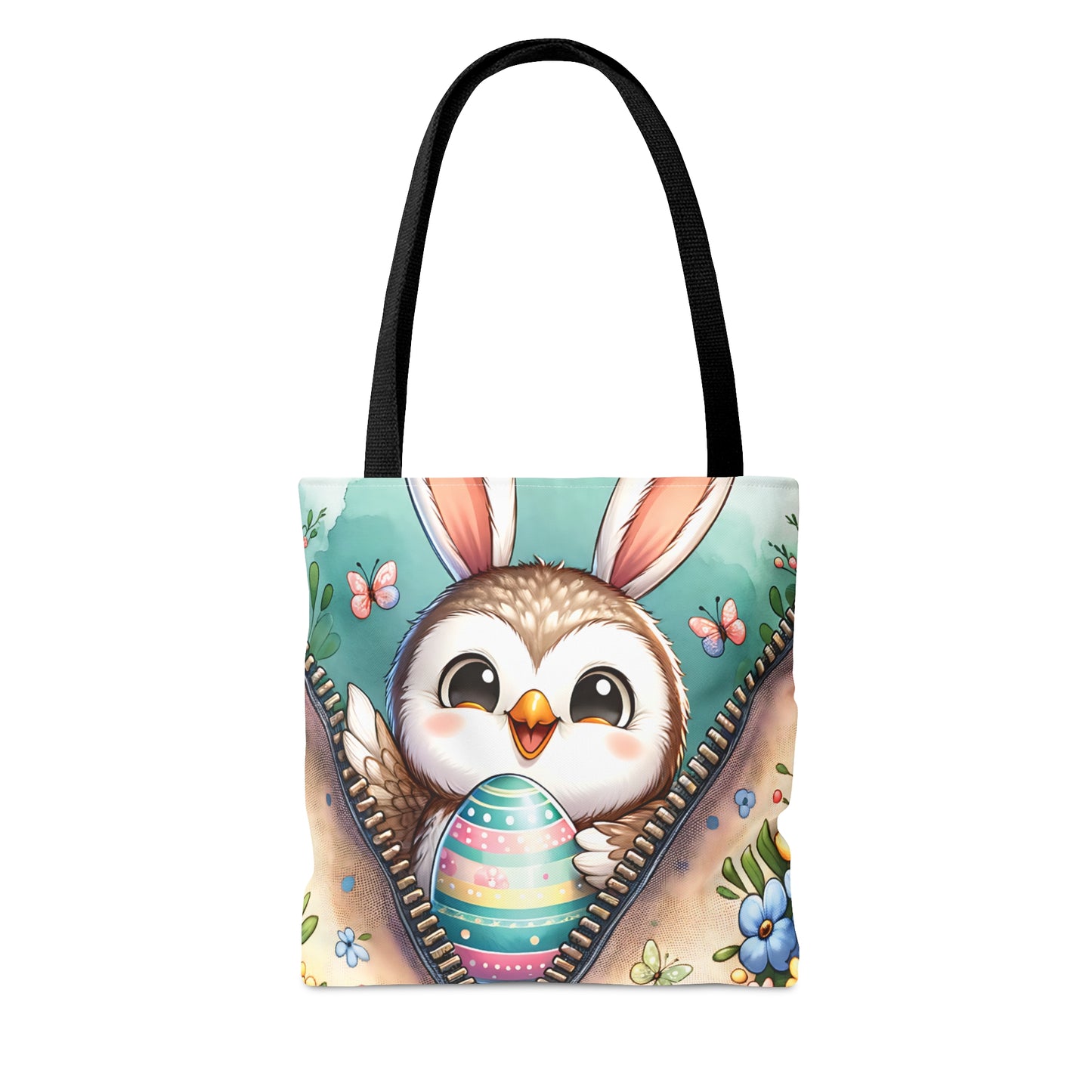 Tote Bag, Easter, Cute Owl with Bunny Ears, Personalised/Non-Personalised Tote bag