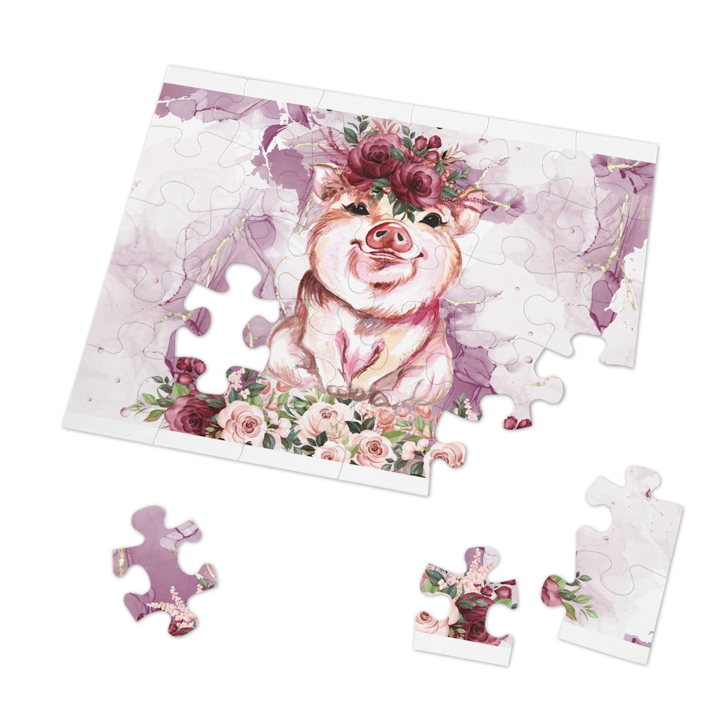 Jigsaw Puzzle, Pig, Personalised/Non-Personalised (30, 110, 252, 500,1000-Piece)