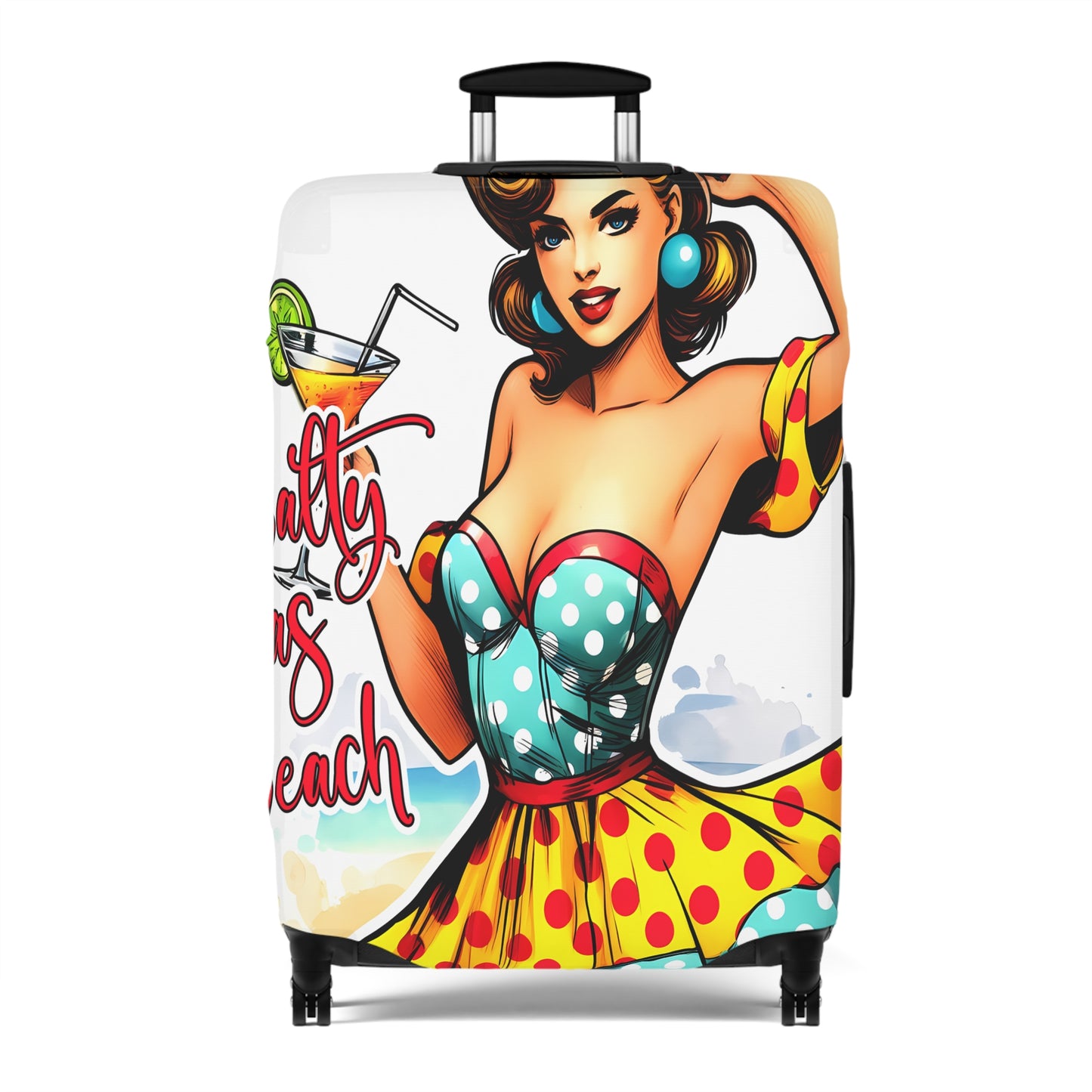 Luggage Cover, Retro Girl, Salty as Beach, awd-3001