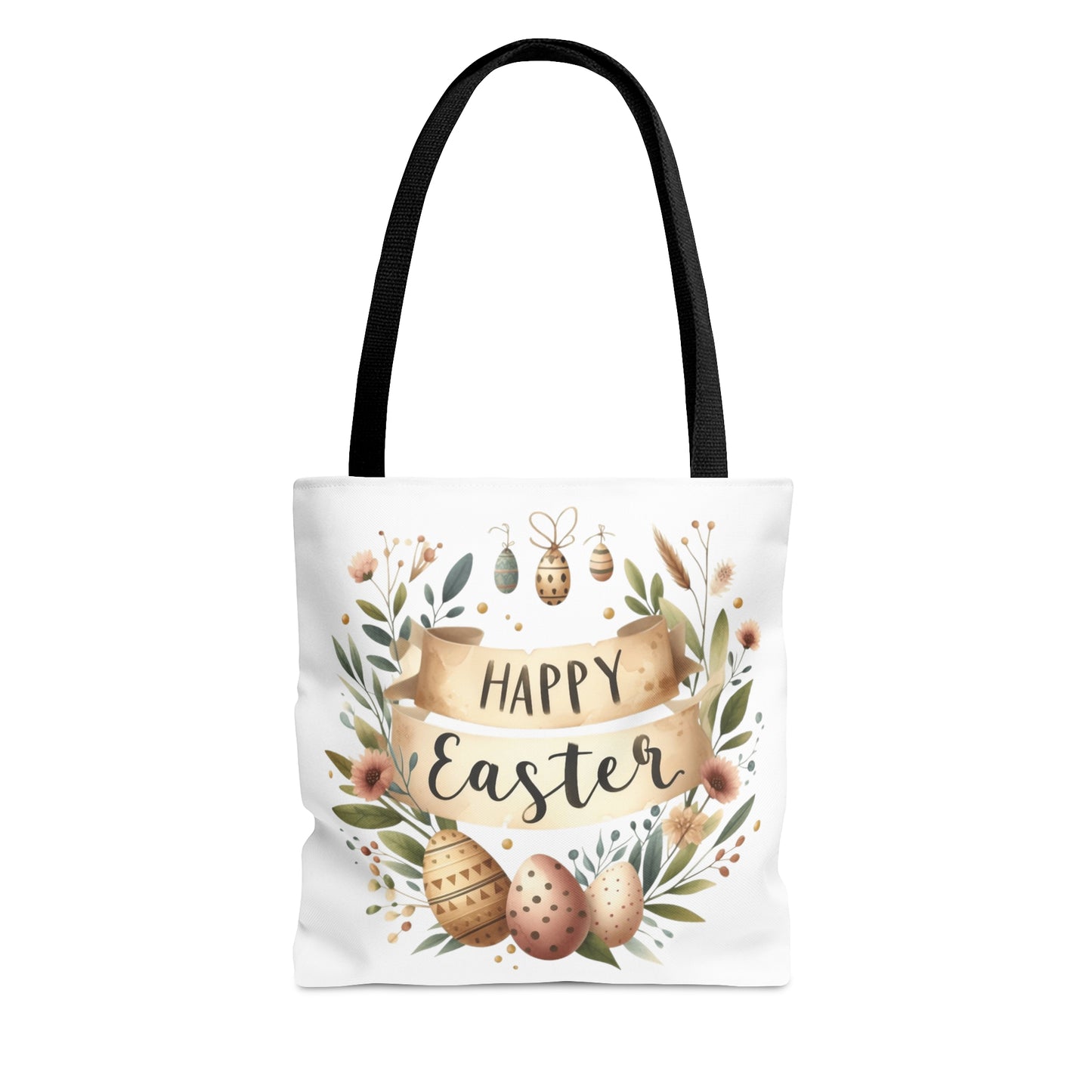 Tote Bag, Happy Easter Wreath, Tote bag, awd-1172