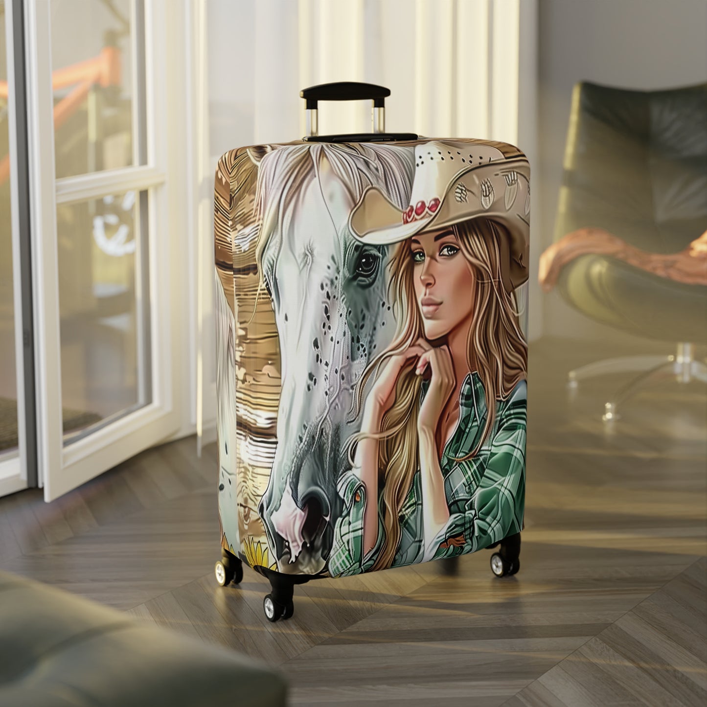 Luggage Cover, Just a Girl who Loves Horses, awd-3099