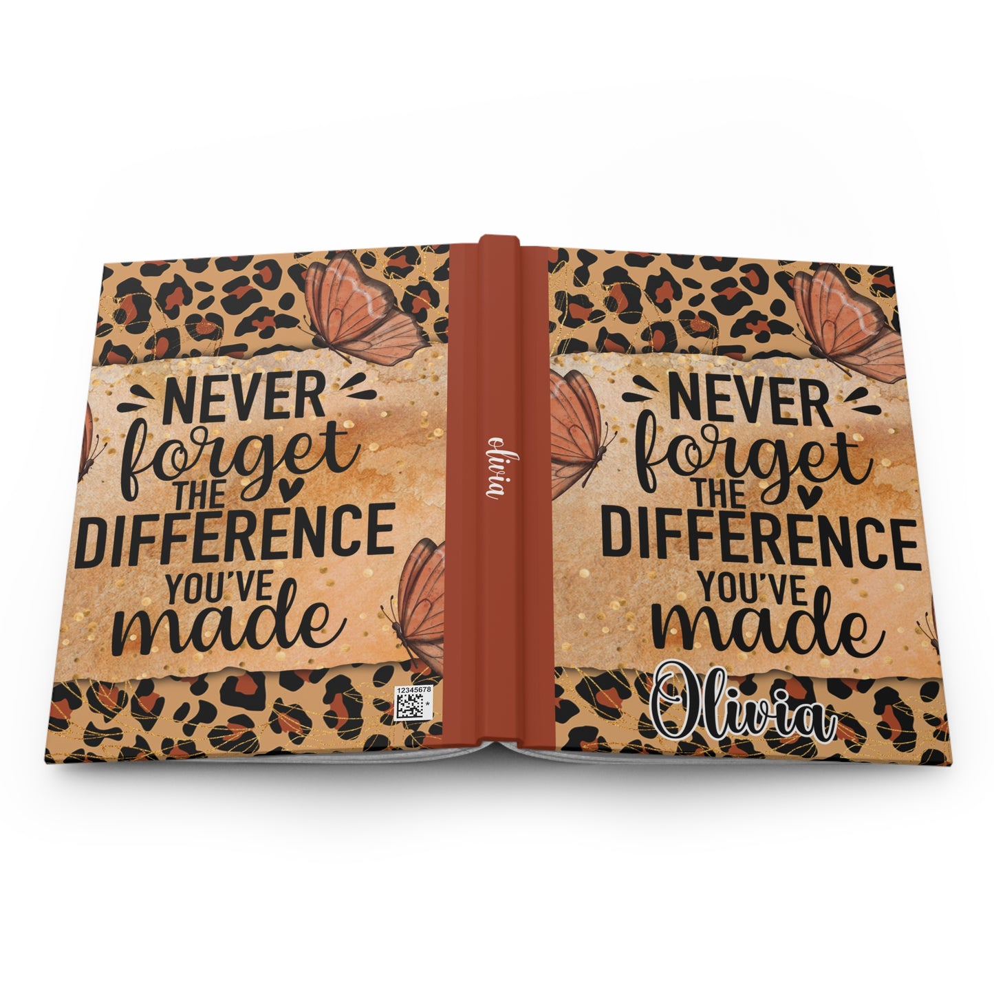 Personalised Hardcover Journal Matte, Never forget the difference you made, awd-1712