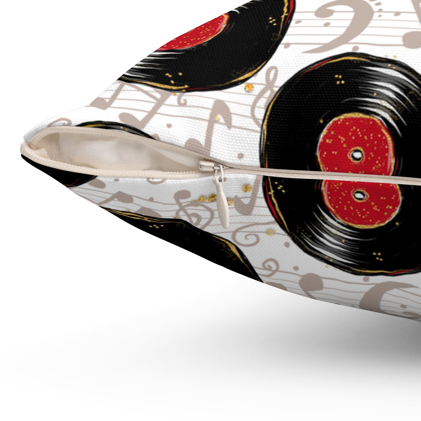 Spun Polyester Square Pillow, Music Cushion