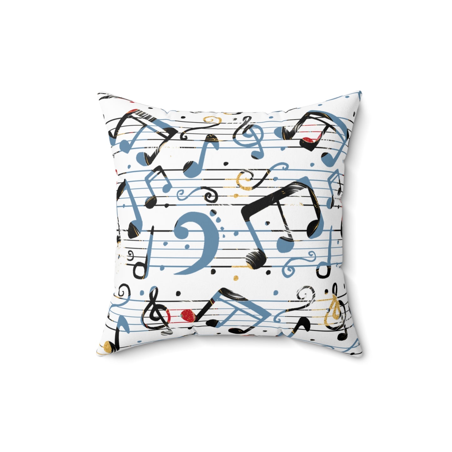 Spun Polyester Square Pillow, Music Cushion