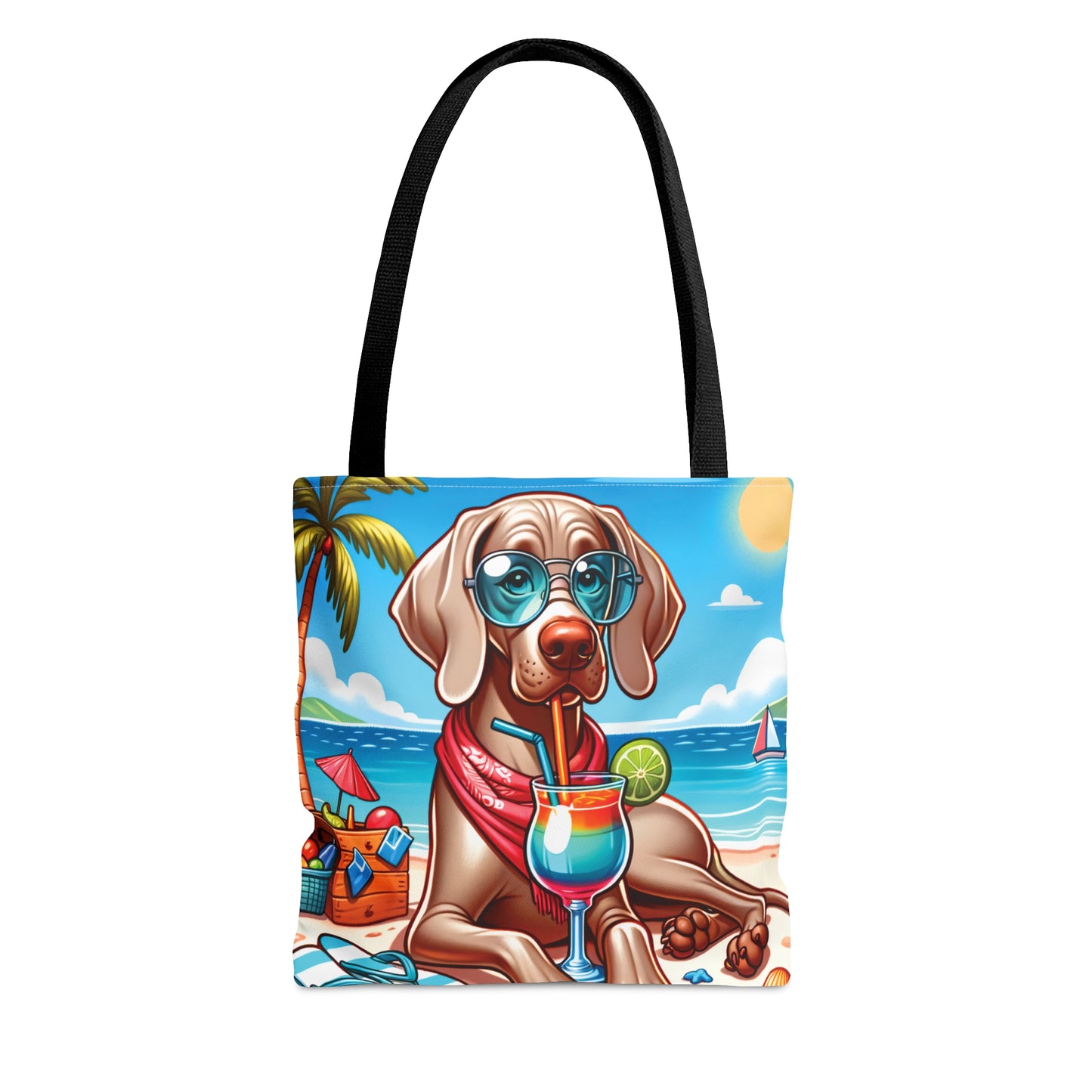 Tote Bag, Dog on Beach, Weimaraner, Tote bag,  awd-1250