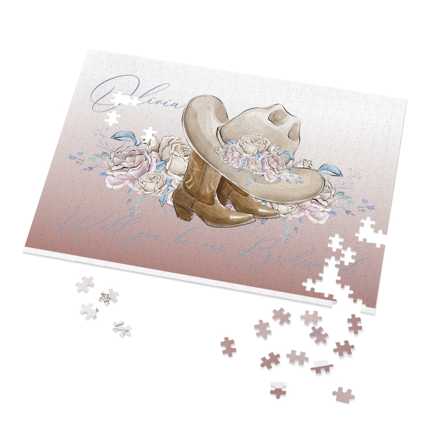 Jigsaw Puzzle, Western, Romance Floral, Bridal, Will you be our Bridesmaid, Personalised/Non-Personalised (30, 110, 252, 500,1000-Piece)