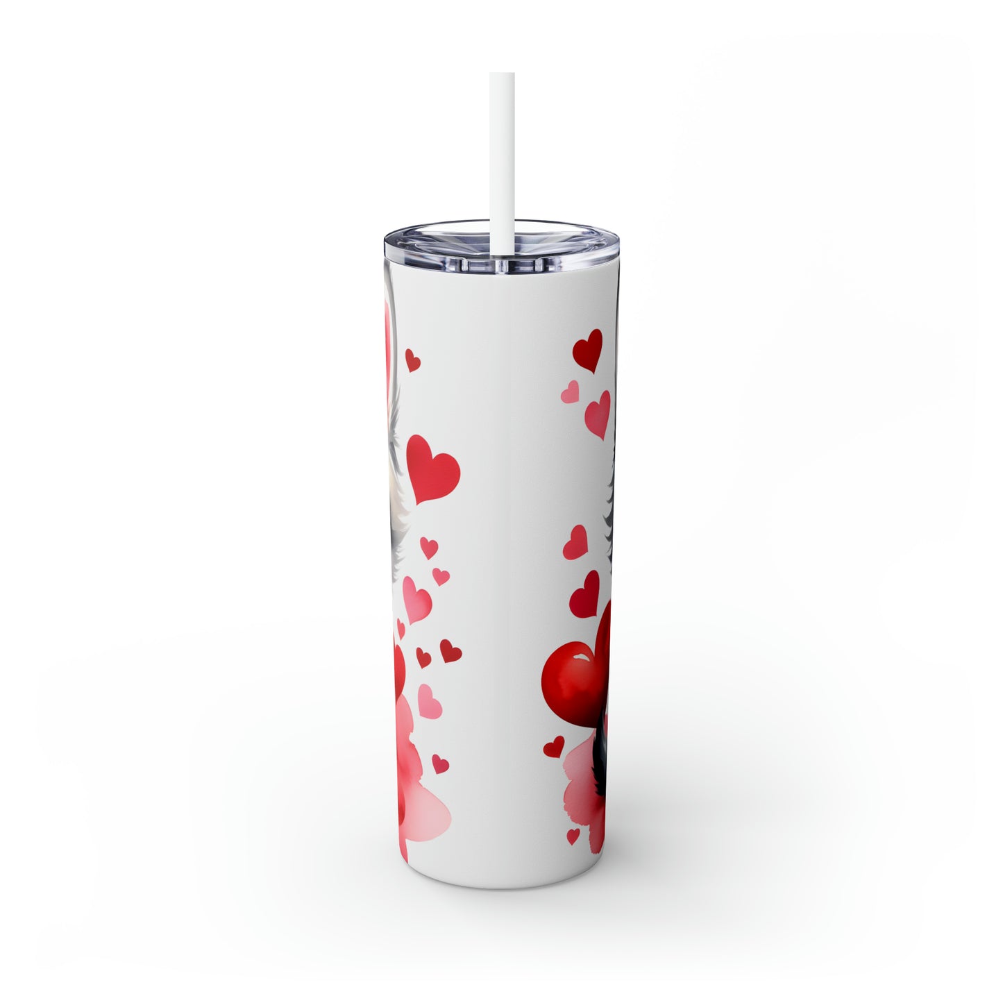 Skinny Tumbler with Straw, 20oz, Cat