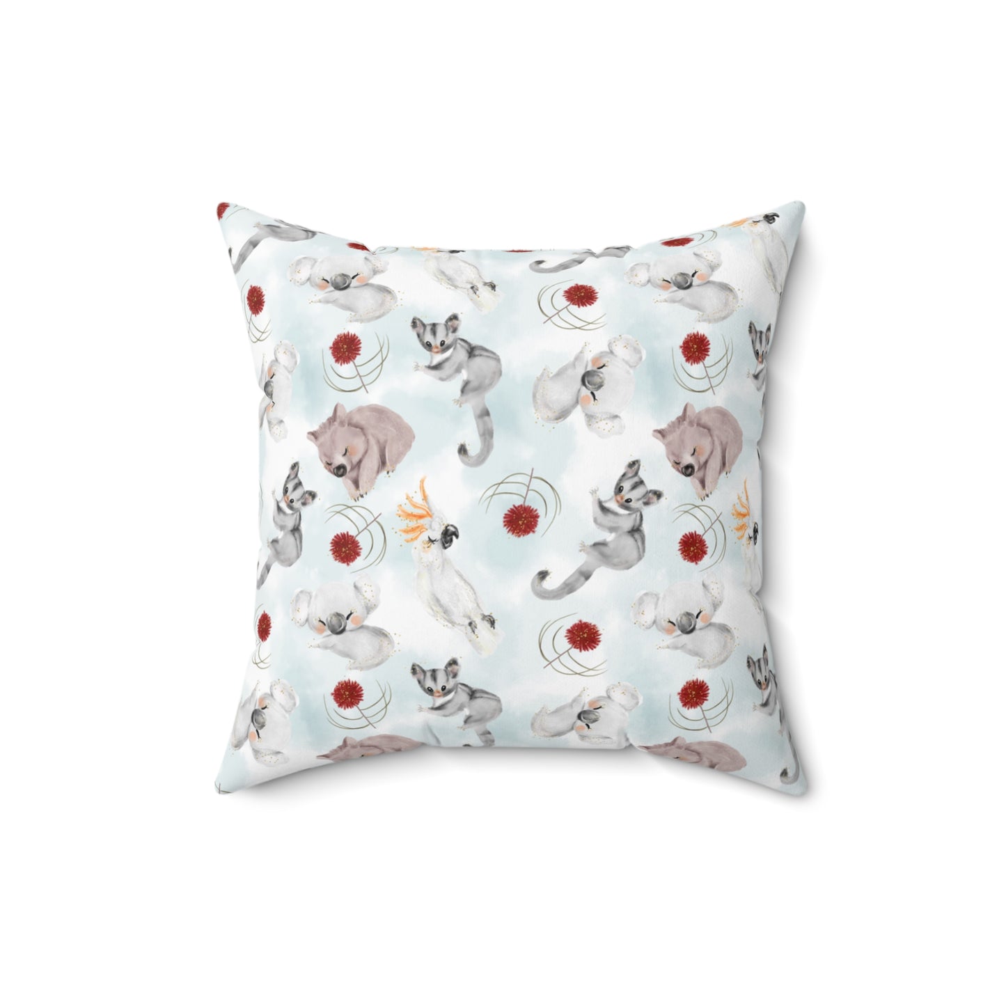 Spun Polyester Square Pillow, Australian Animals