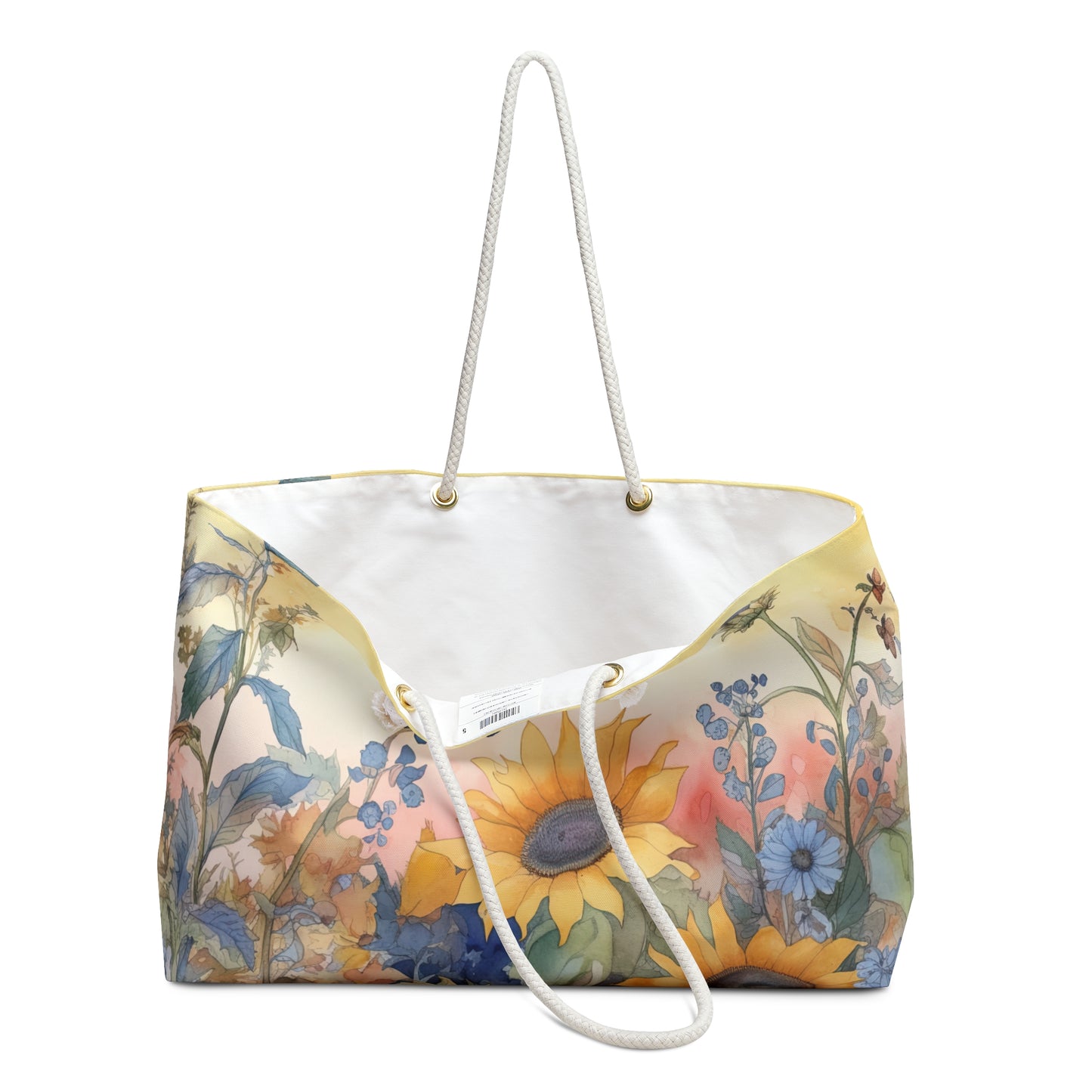 Personalised/Non-Personalised Weekender Bag, Floral, Sunflower, Weekender Bag, Beach Bag, Book Bag