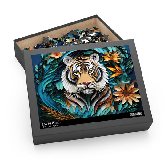 Personalised/Non-Personalised Puzzle, Tiger (120, 252, 500-Piece)