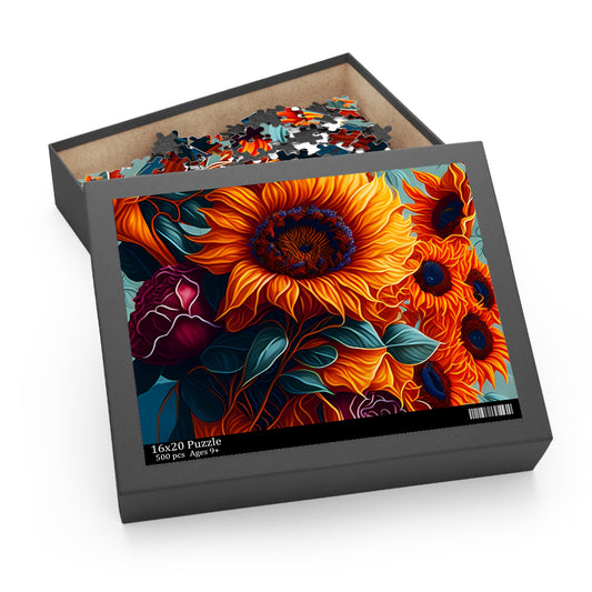 Puzzle, Sunflower  (120, 252, 500-Piece) awd-625