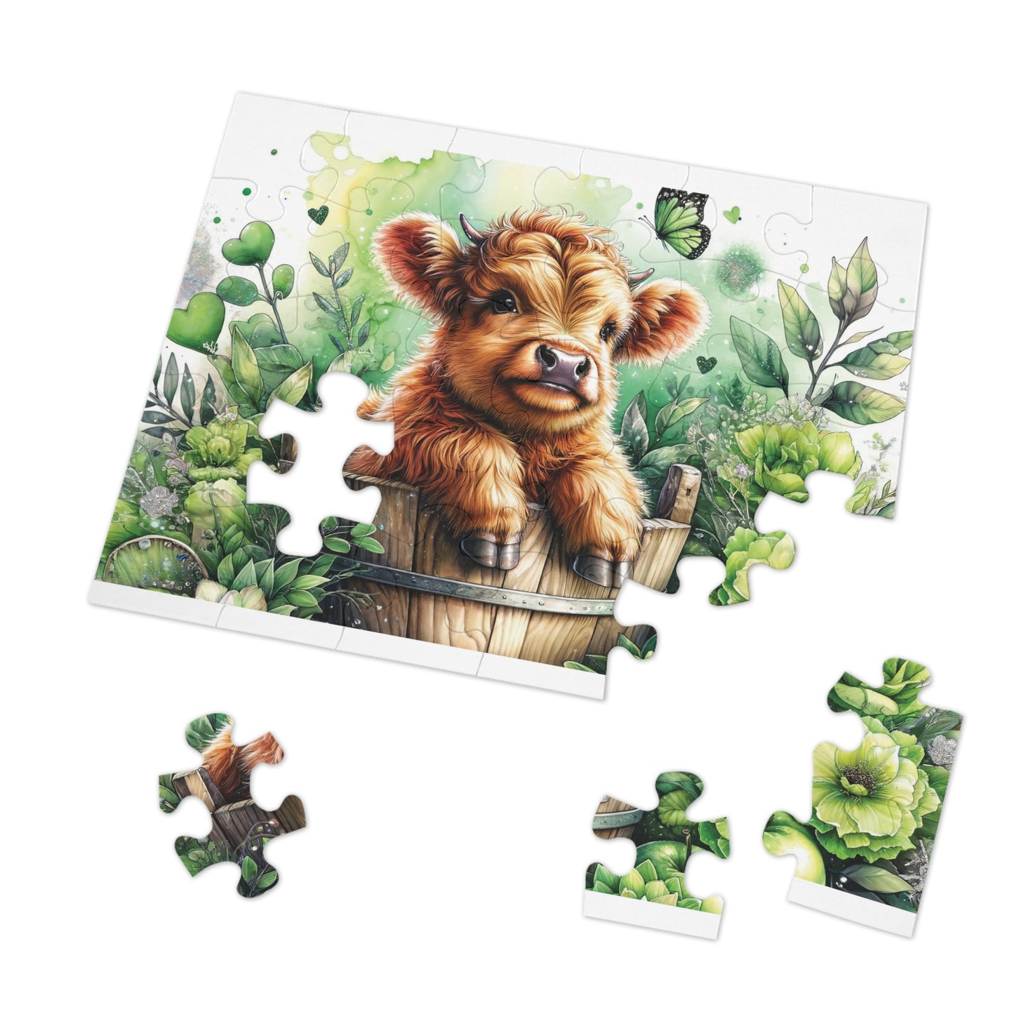 Jigsaw Puzzle, Highland Cow, Personalised/Non-Personalised (30, 110, 252, 500,1000-Piece)