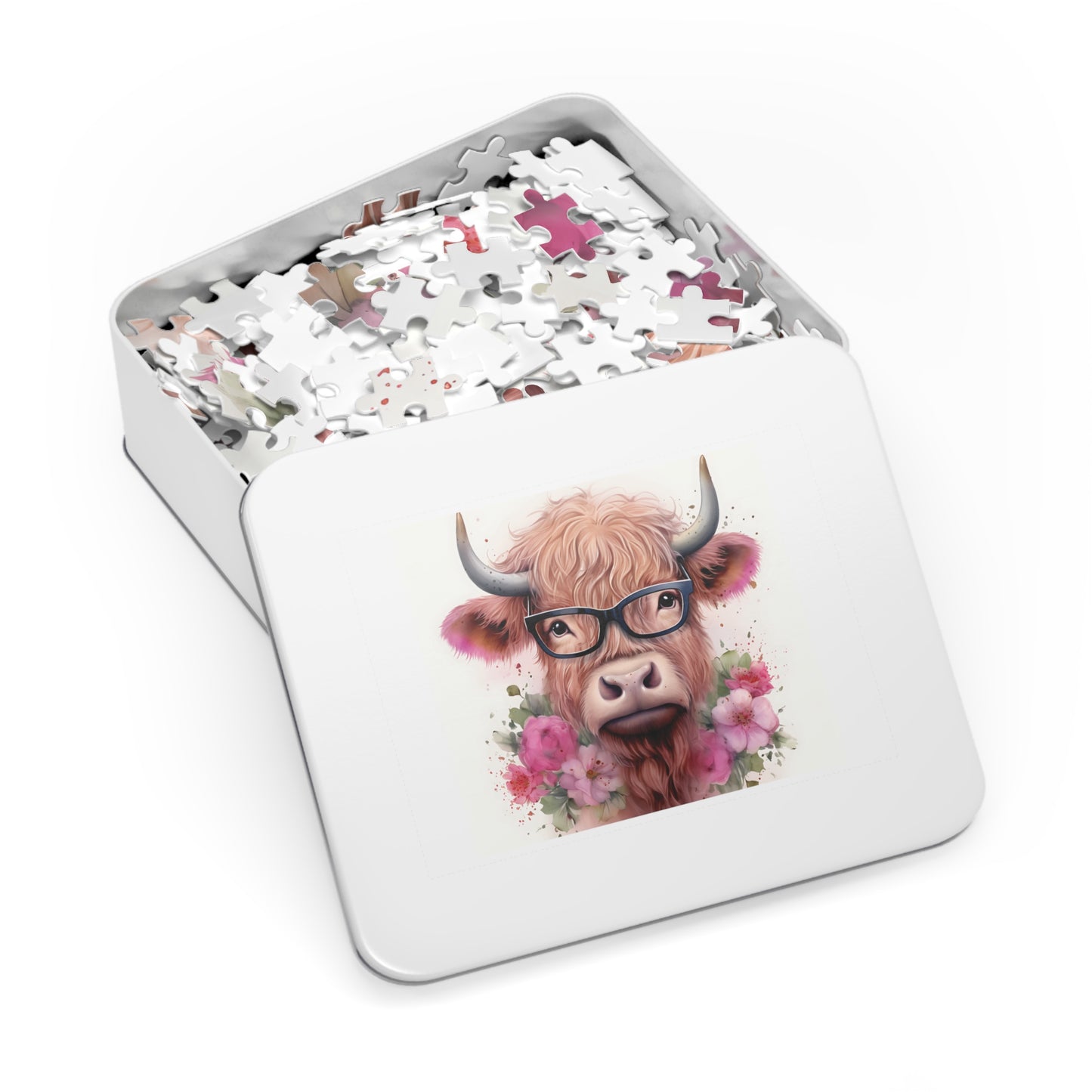 Jigsaw Puzzle, Highland Cow, Personalised/Non-Personalised (30, 110, 252, 500,1000-Piece)