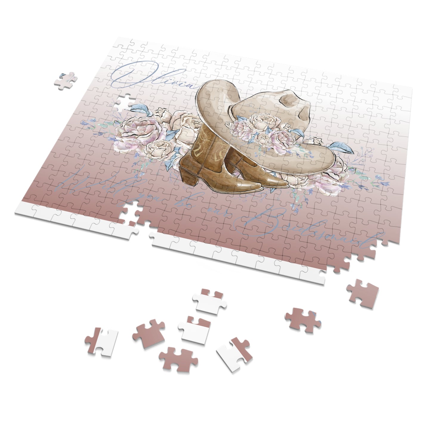 Jigsaw Puzzle, Western, Romance Floral, Bridal, Will you be our Bridesmaid, Personalised/Non-Personalised (30, 110, 252, 500,1000-Piece)