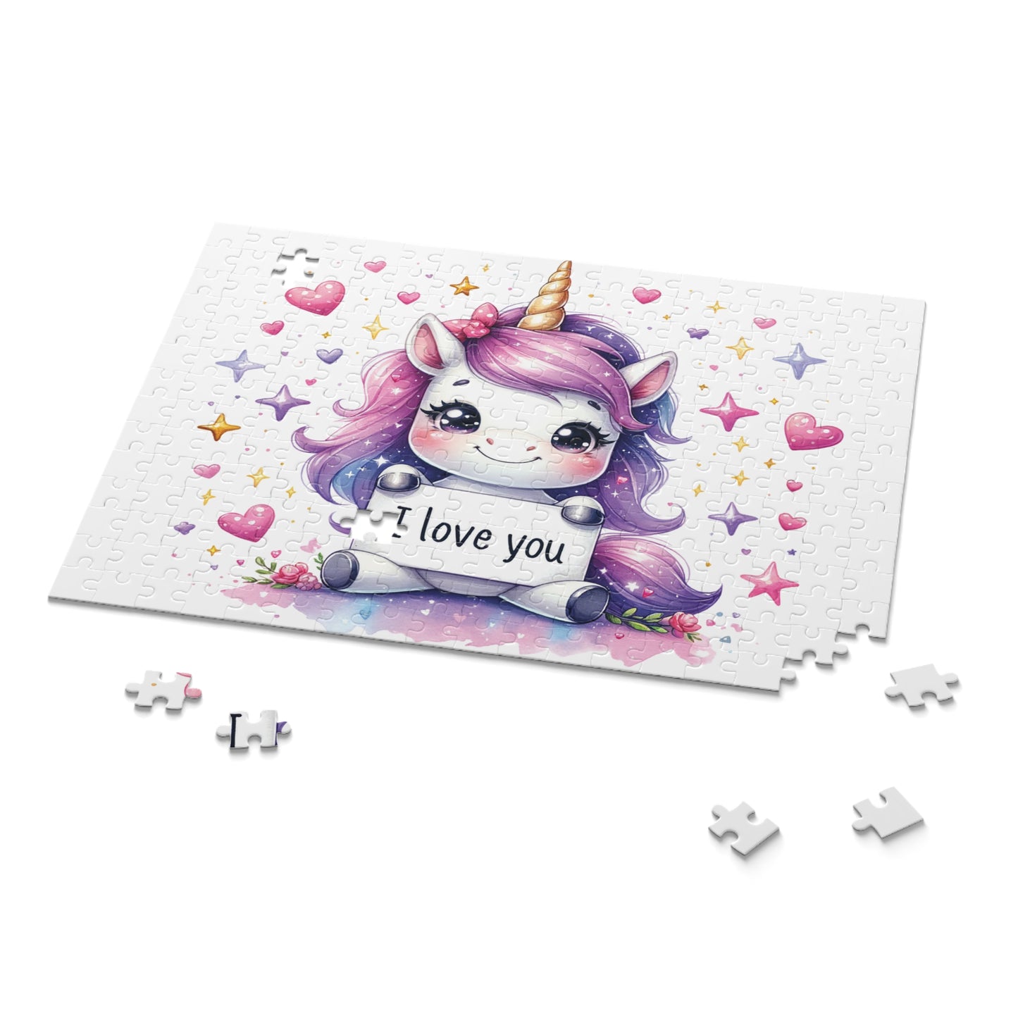 Personalised/Non-Personalised Puzzle, Unicorn (120, 252, 500-Piece)