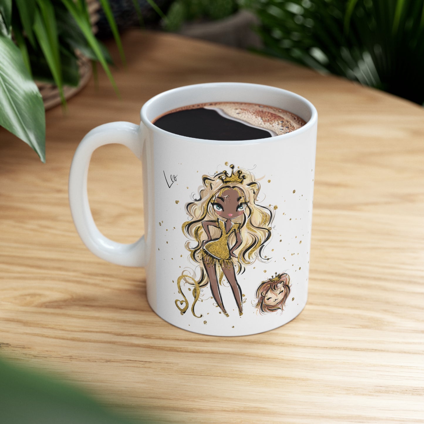 Personalised/Non Personalised Zodiac Sign, Leo, Ceramic Mug 11oz