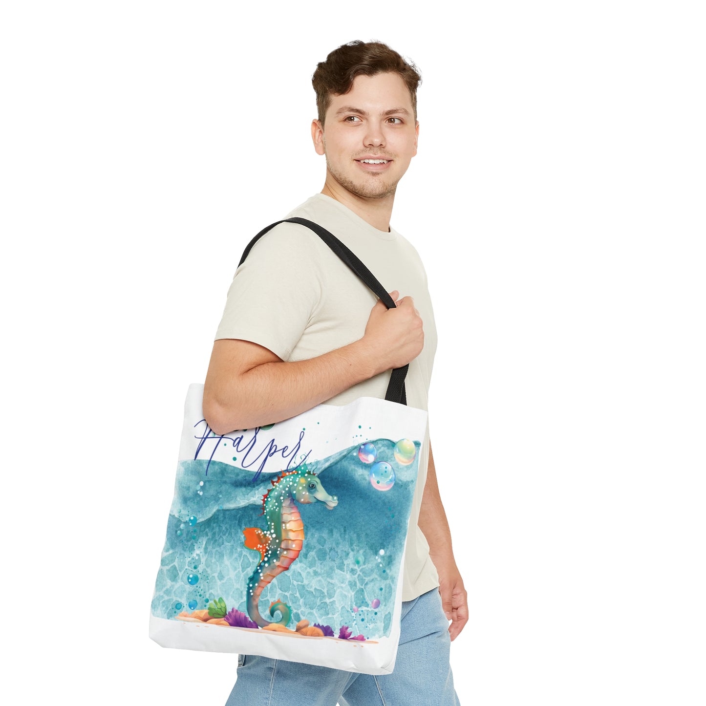 Personalised Tote Bag, Seahorse bag, Beach Tote Bag, Personalised/Non-Personalised