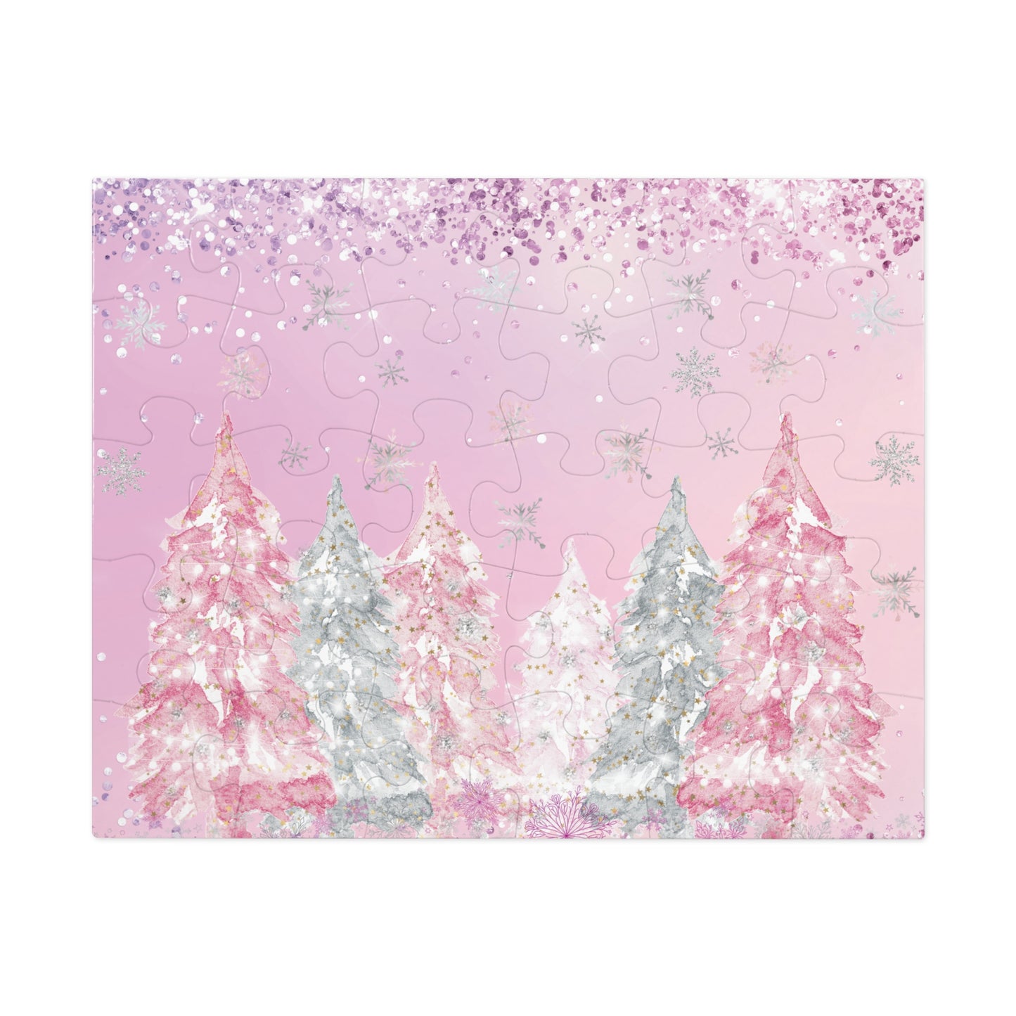 Puzzle, Christmas Trees, Personalised/Non-Personalised (30, 110, 252, 500,1000-Piece)