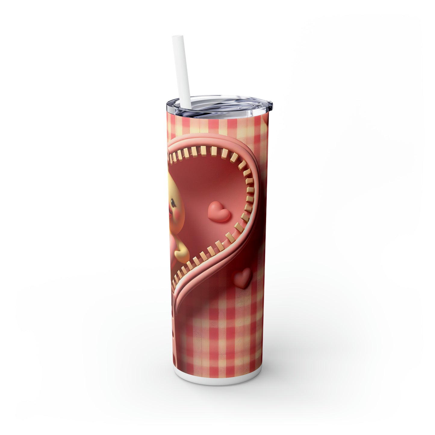 Skinny Tumbler with Straw, 20oz, Duck, Valentines Day, awd-945