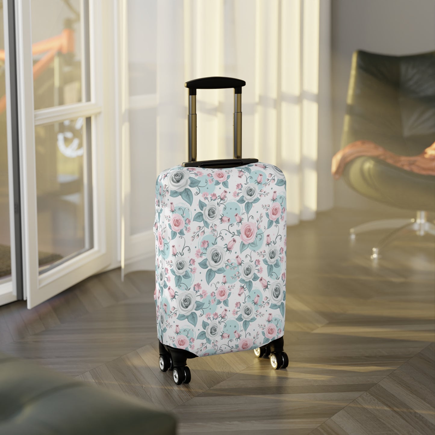 Luggage Cover, Green and Pink Floral, awd-1770