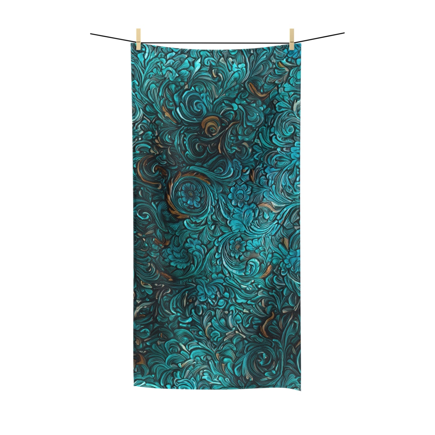 Beach Towel, Western Tooled leather look, Polycotton Towel