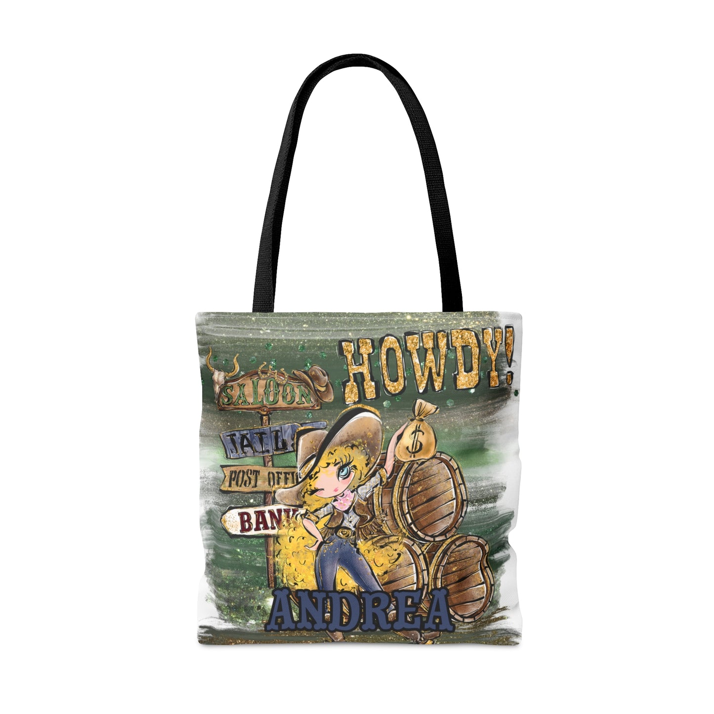 Personalised Tote Bag, Howdy, Blonde Curly Hair, Blue Eyes, Tote bag