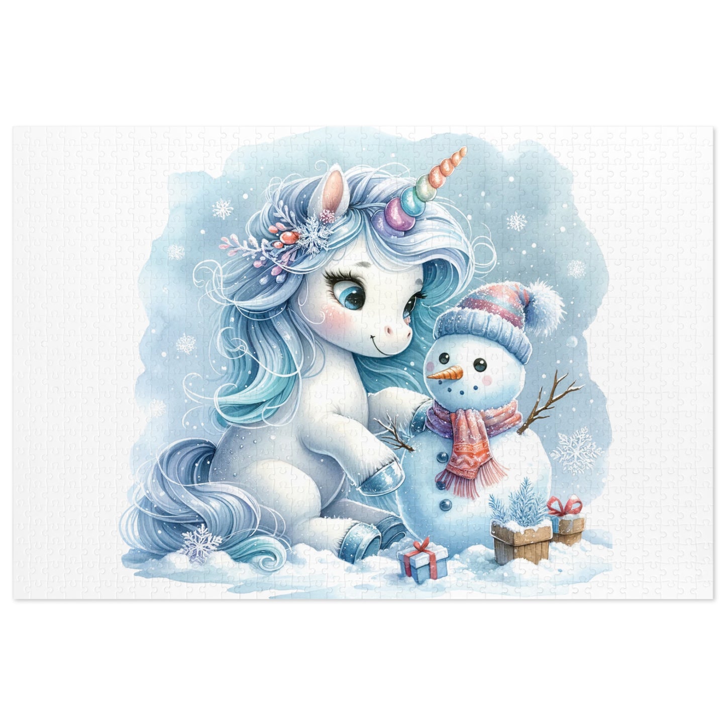 Jigsaw Puzzle, Christmas, Unicorn, Personalised/Non-Personalised (30, 110, 252, 500,1000-Piece)