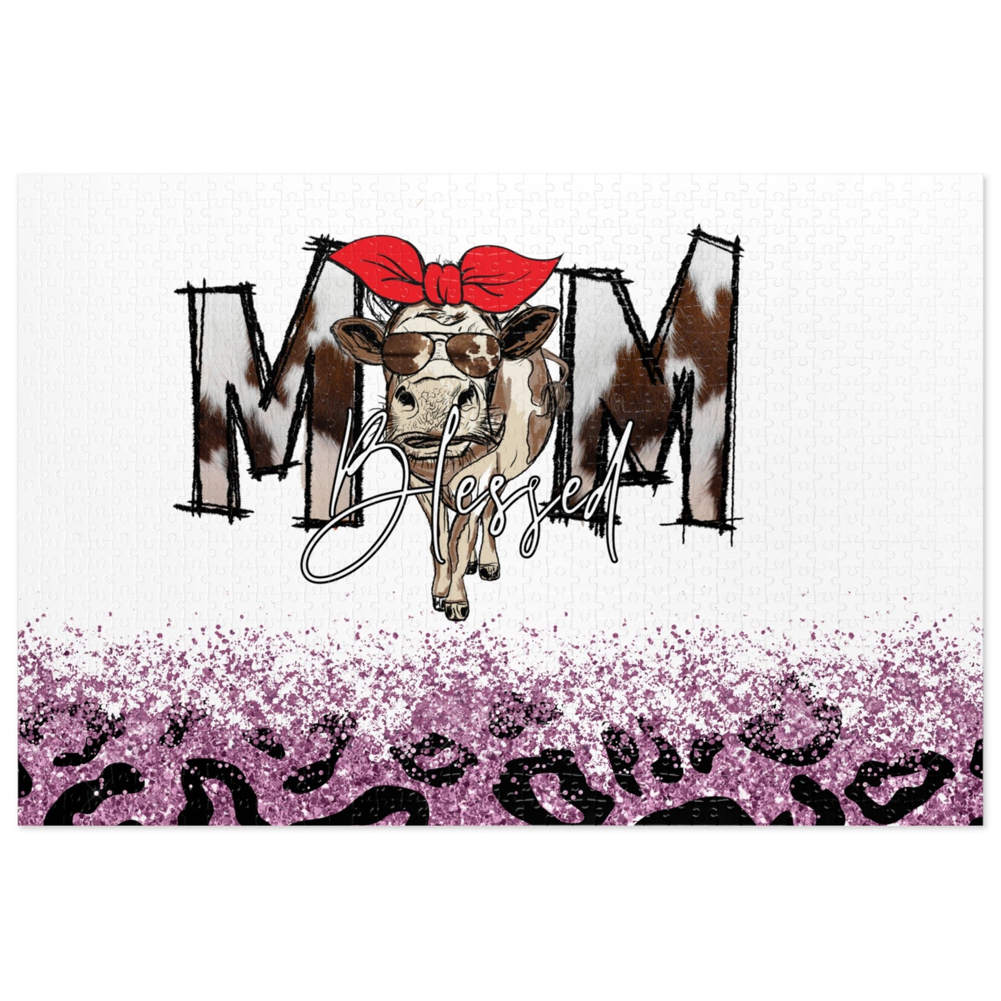 Jigsaw Puzzle, Cow, Mom, Personalised/Non-Personalised (30, 110, 252, 500,1000-Piece)