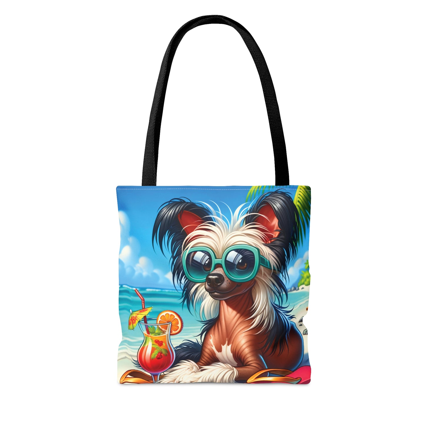 Tote Bag, Dog on Beach, Chinese Crested, Tote bag, awd-1206