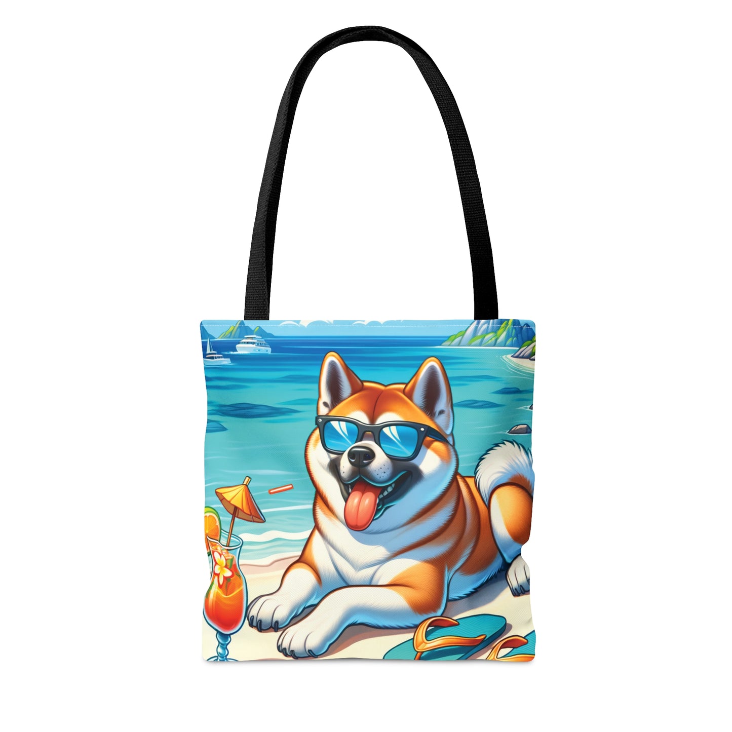 Tote Bag, Dog on Beach, Akita, Tote bag, awd-1117