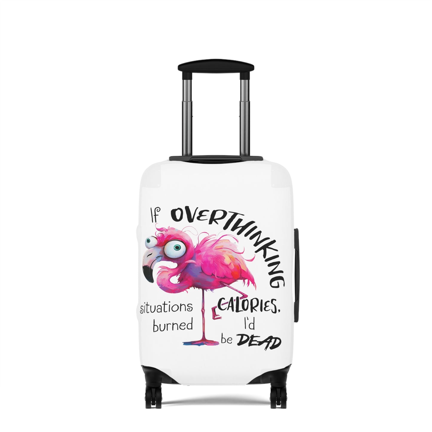 Luggage Cover, Flamingos, If overthinking burned Calories, awd-4021