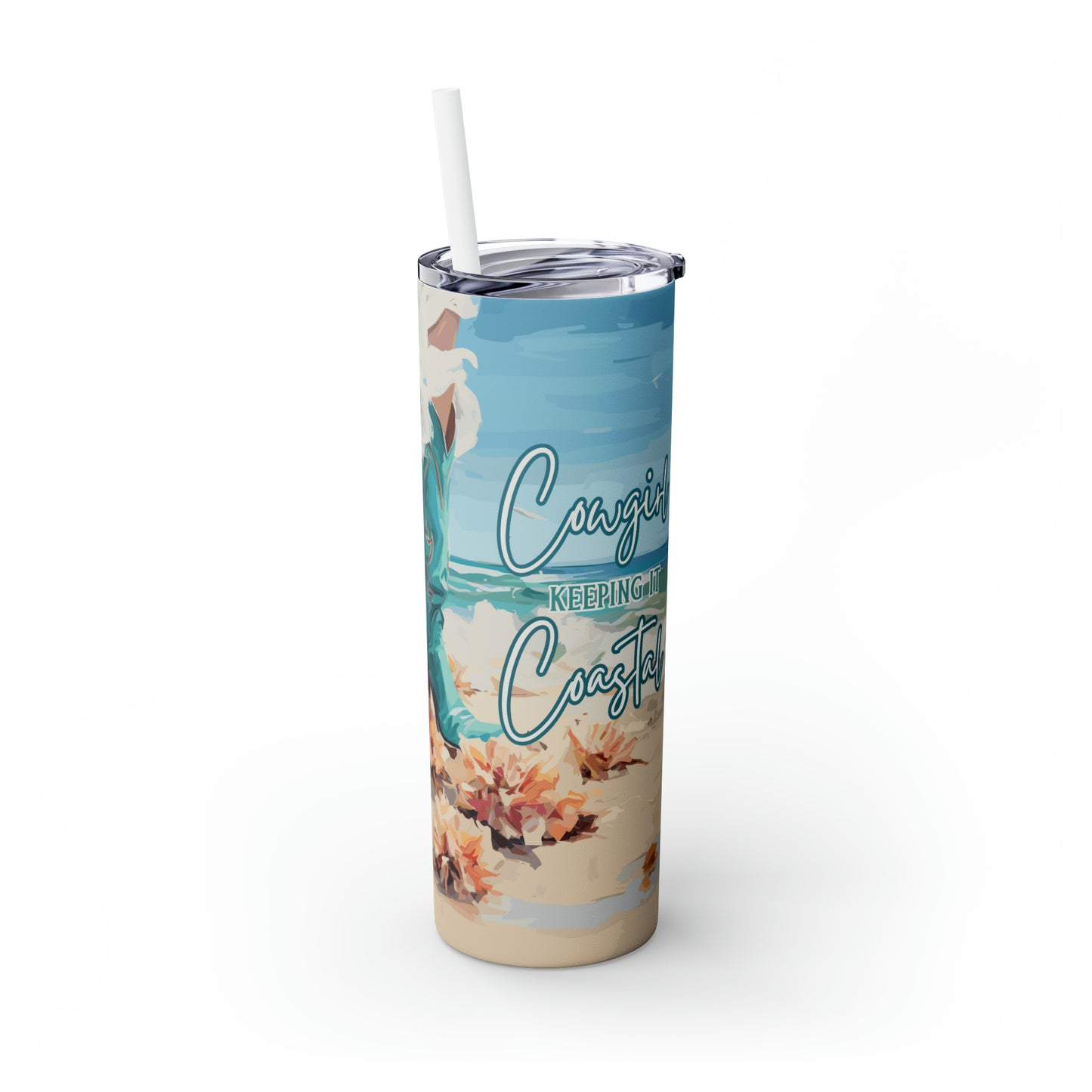 Skinny Tumbler with Straw, 20oz Country Boots