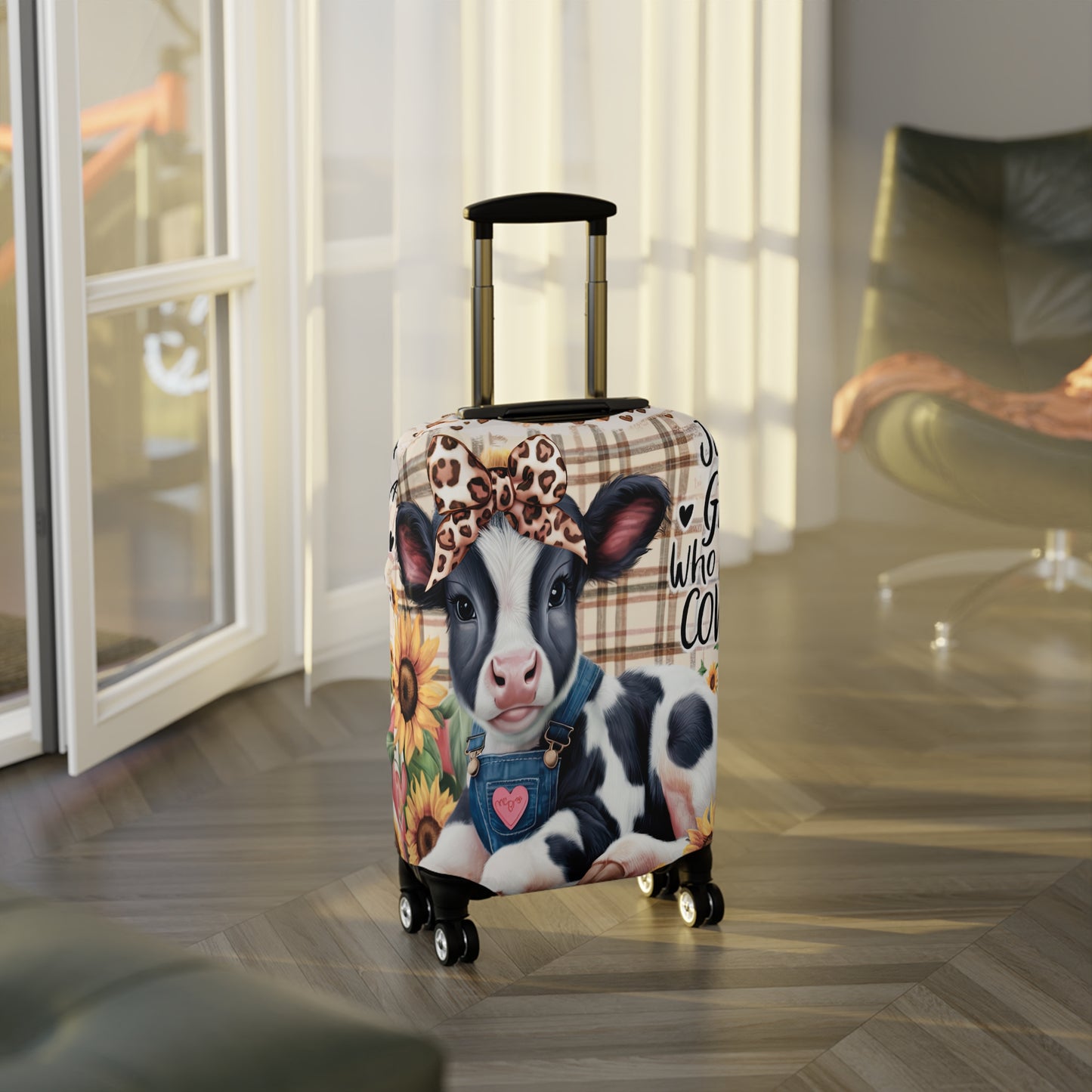 Luggage Cover, Just a Girl who Loves Cows, awd-3091