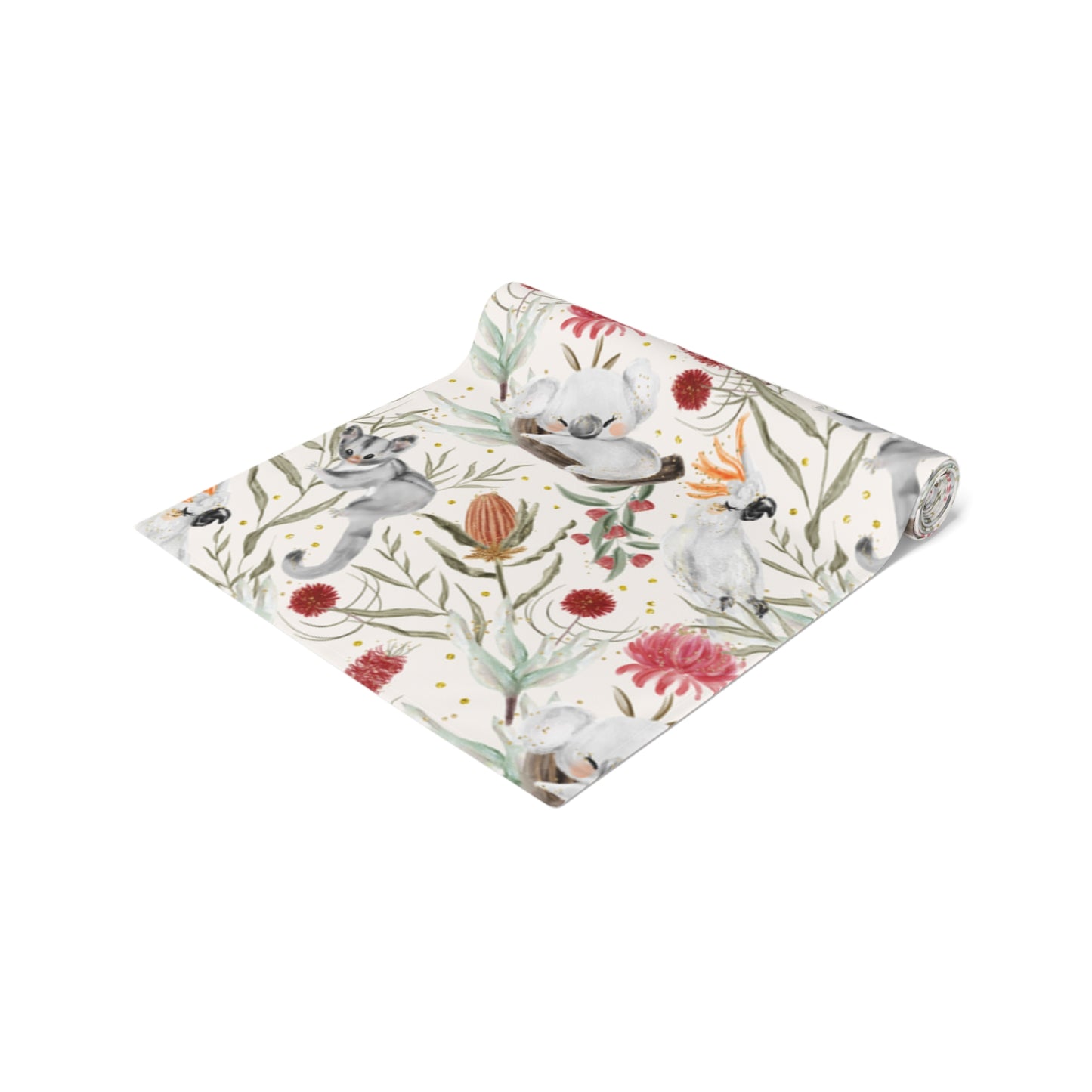 Australian Animals and Australian Floral Table Runner, Cotton Twill and Poly Available