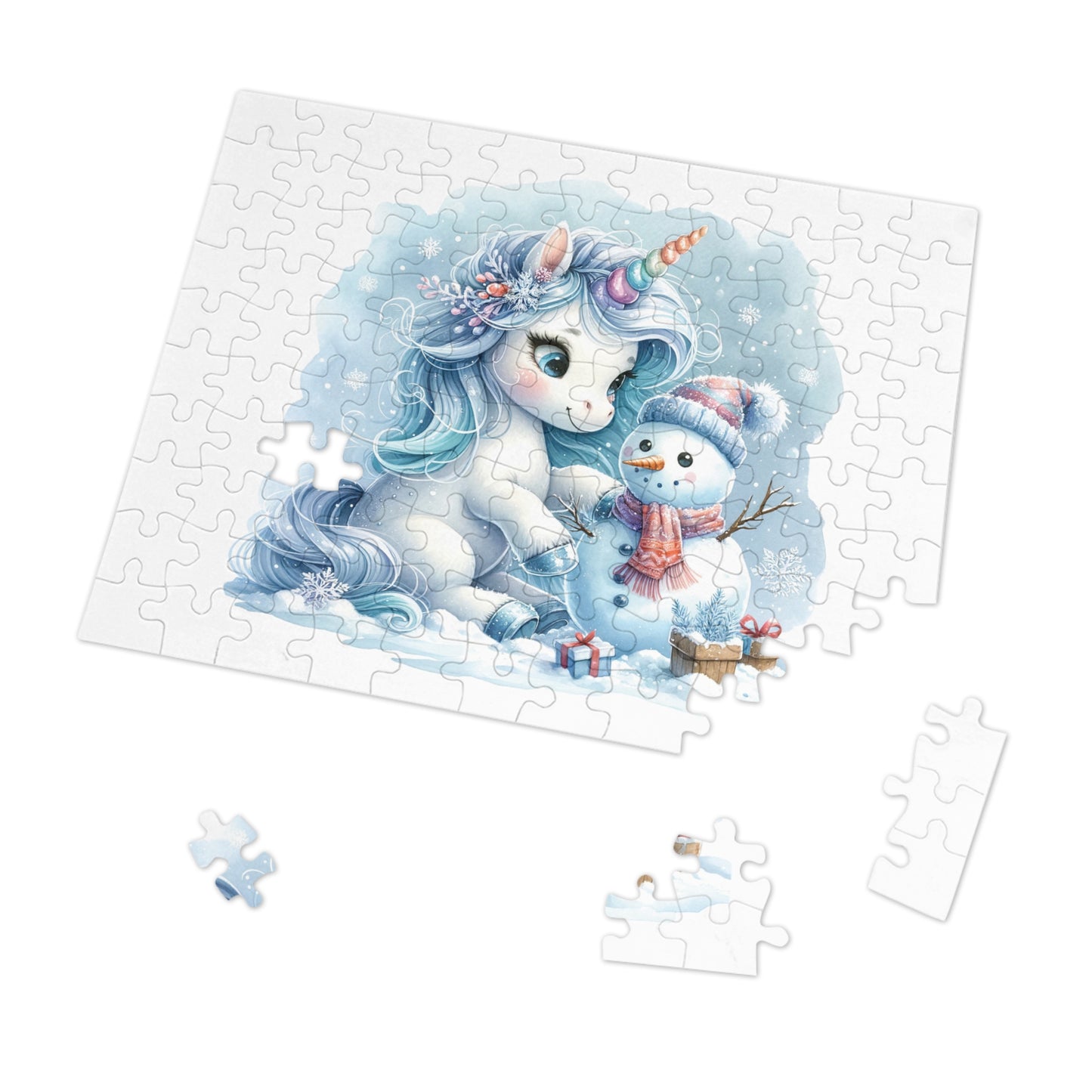 Jigsaw Puzzle, Christmas, Unicorn, Personalised/Non-Personalised (30, 110, 252, 500,1000-Piece)