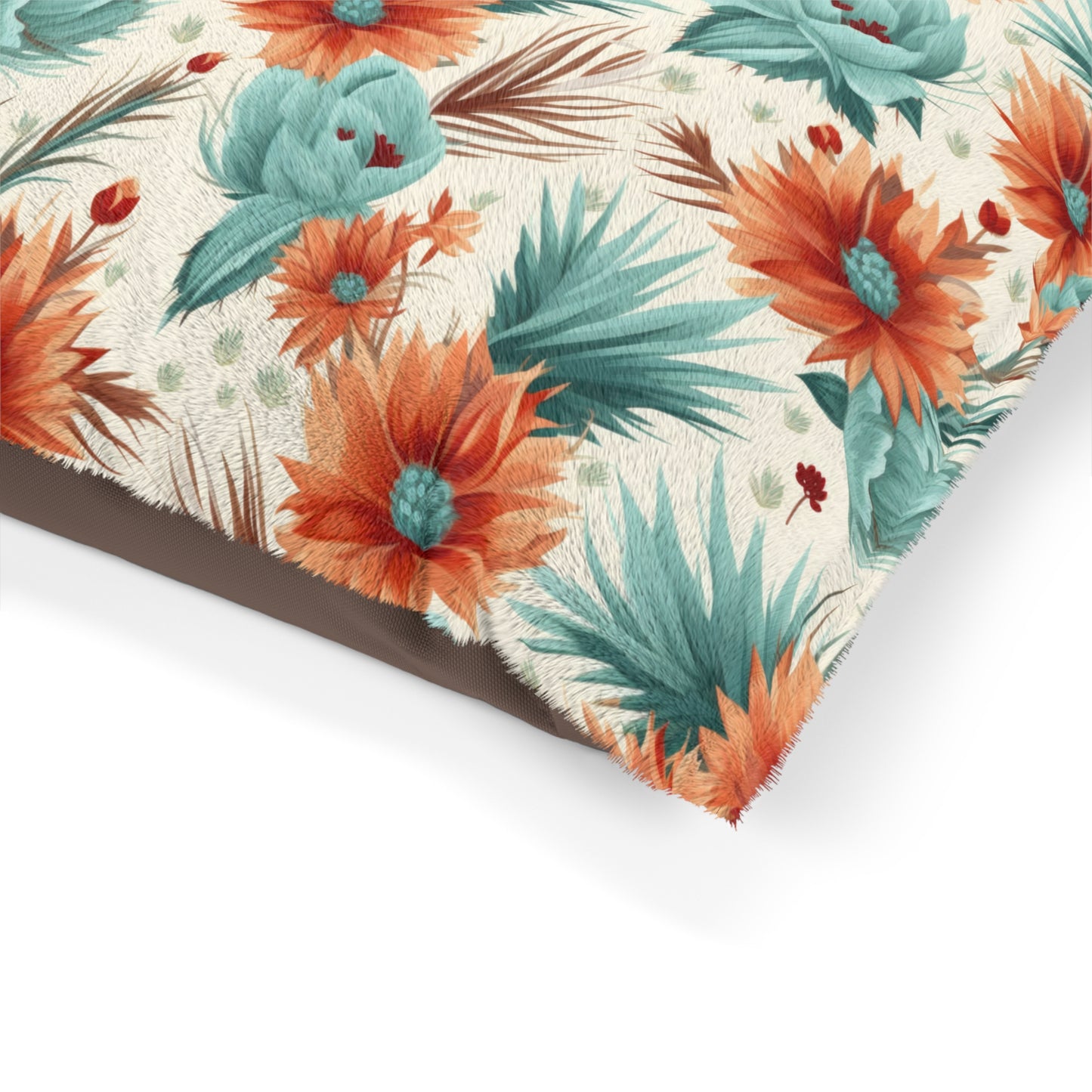 Luxury Pet Bed, feather soft fleece, Retro Floral