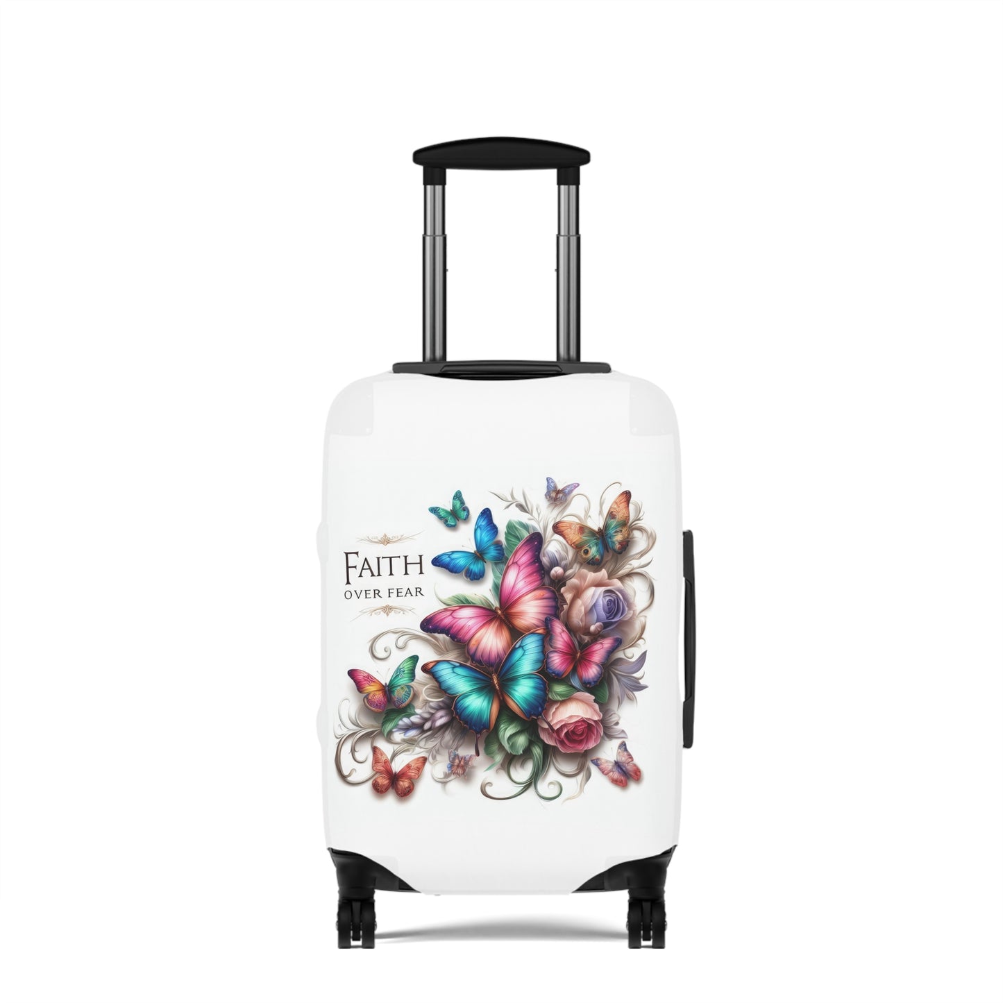 Luggage Cover, Butterflies, Faith over Fear , awd-4031