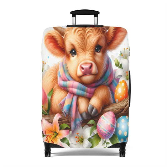 Luggage Cover, Easter, Highland Cow, awd-1621