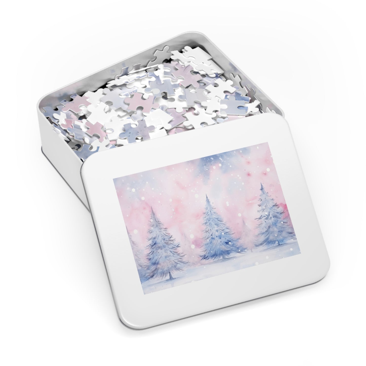 Puzzle, Christmas Trees, Personalised/Non-Personalised (30, 110, 252, 500,1000-Piece) Awd-552