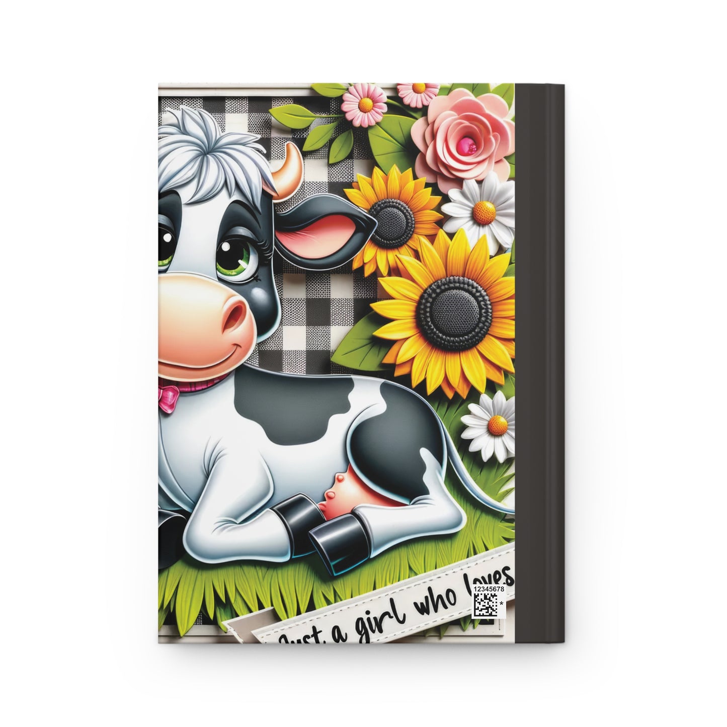 Personalised Hardcover Journal Matte, Just a Girl who Loves Cows, awd-1802