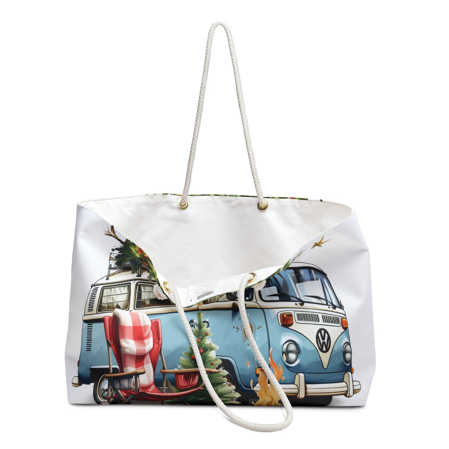 Personalised/Non-Personalised Weekender Bag, Combi Van, Christmas, Large Weekender Bag, Beach Bag, Book Bag