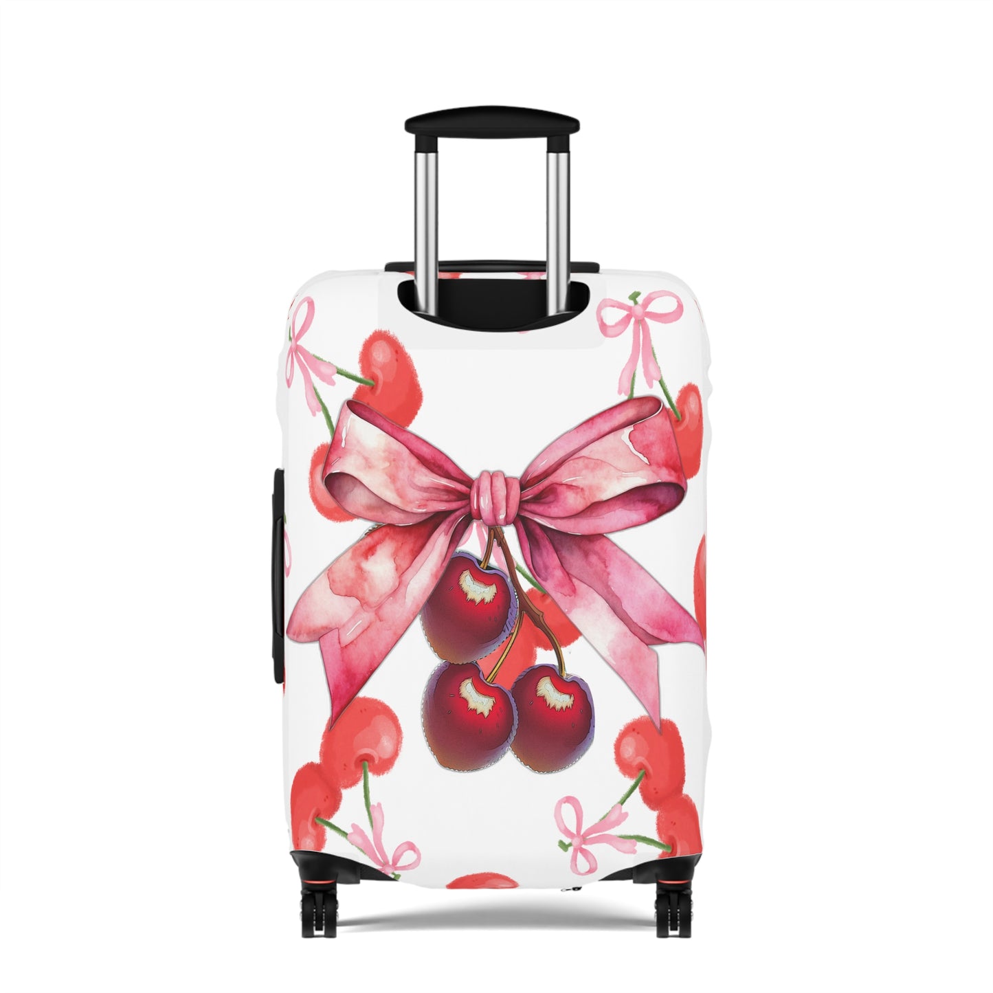 Luggage Cover, Rockabilly, Coquette, Pink Cherries and Ribbon, awd-2506